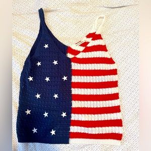 American flag crochet tank top - M